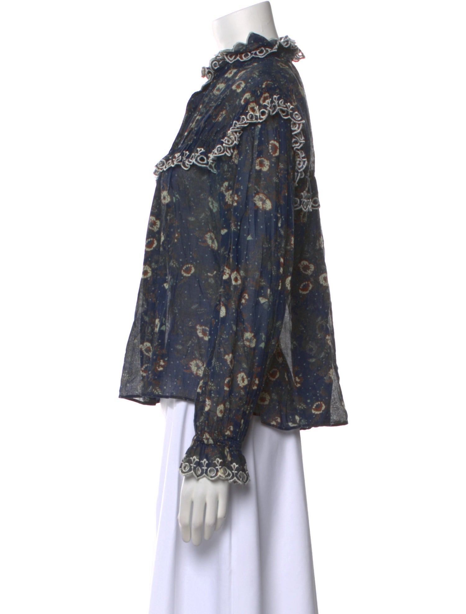 Étoile Isabel Marant Floral Print Mock Neck Blouse