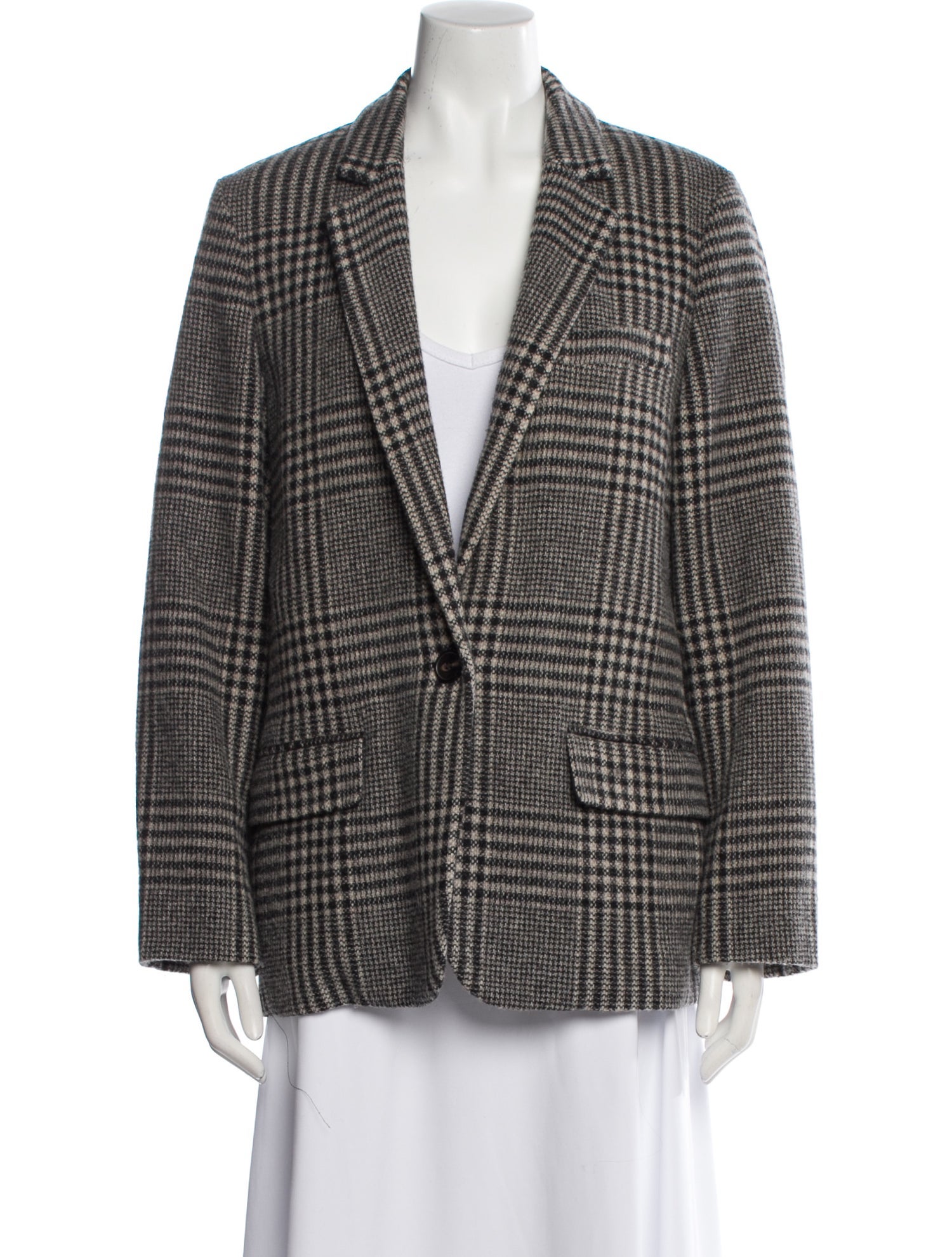 Étoile Isabel Marant Wool Plaid Print Blazer