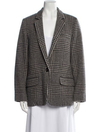 Étoile Isabel Marant Wool Plaid Print Blazer