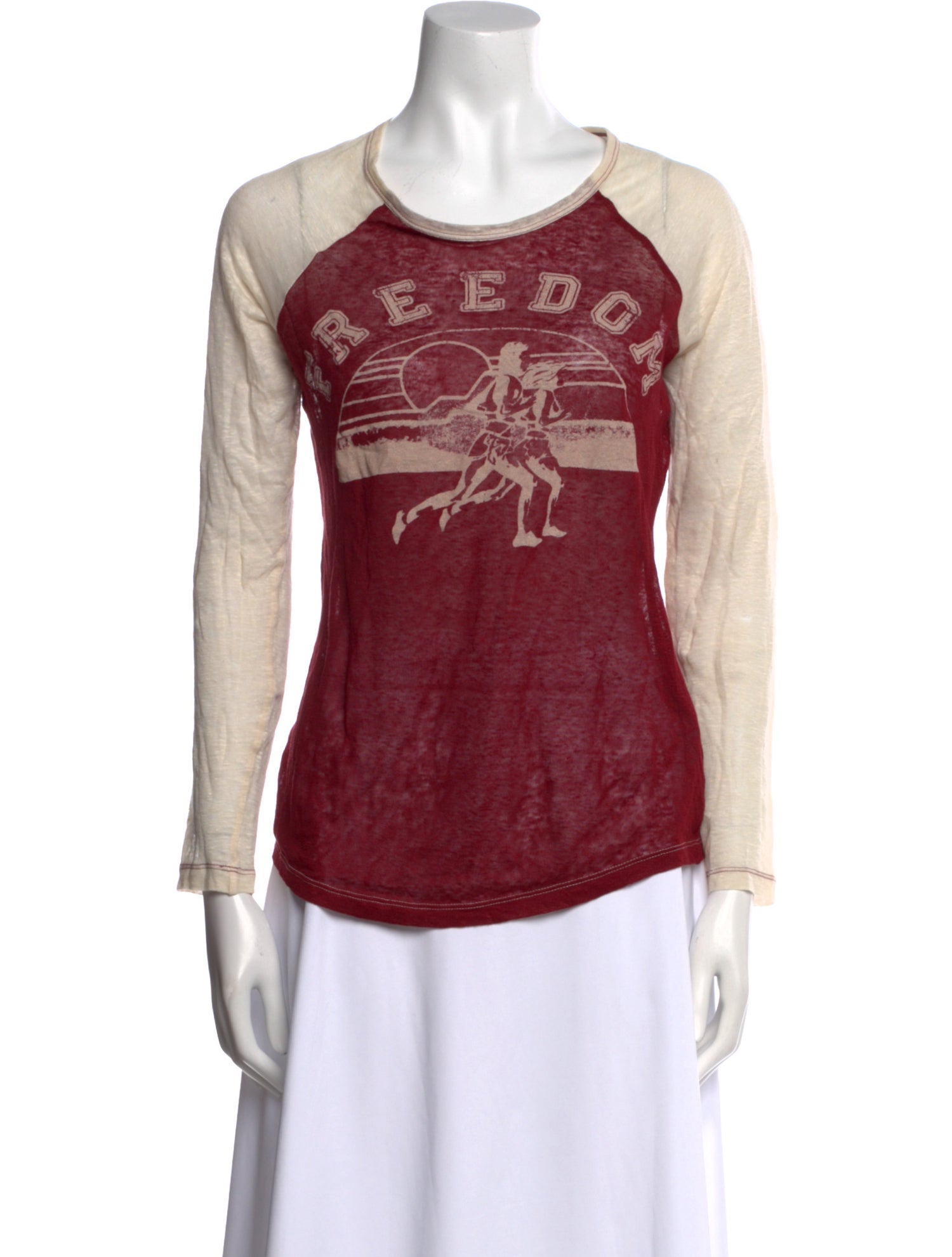 Étoile Isabel Marant Linen Graphic Print T-Shirt w/ Tags