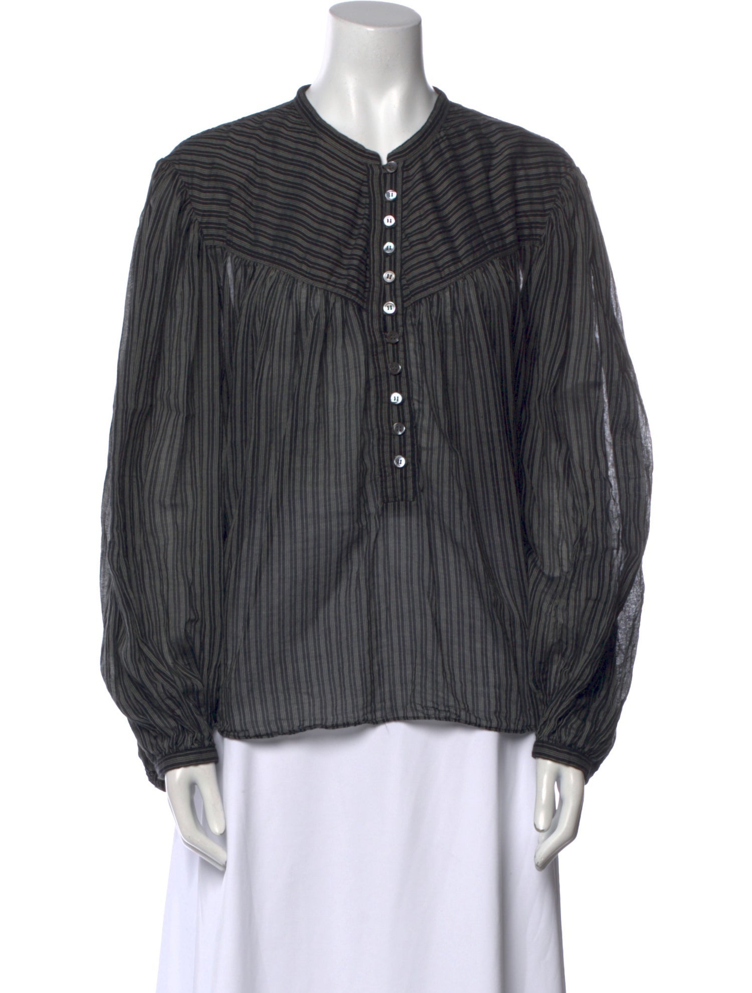 Étoile Isabel Marant Striped Mock Neck Blouse