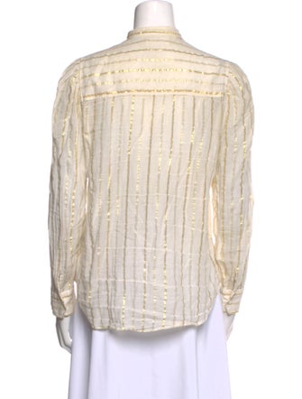 Étoile Isabel Marant Striped Mock Neck Button-Up Top