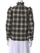 Étoile Isabel Marant Plaid Print Mock Neck Button-Up Top