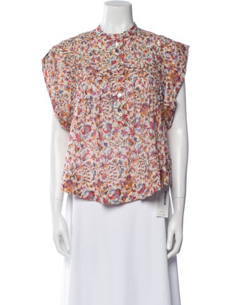 Étoile Isabel Marant Floral Print Mock Neck Blouse