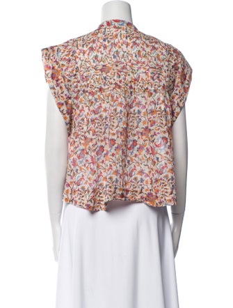 Étoile Isabel Marant Floral Print Mock Neck Blouse
