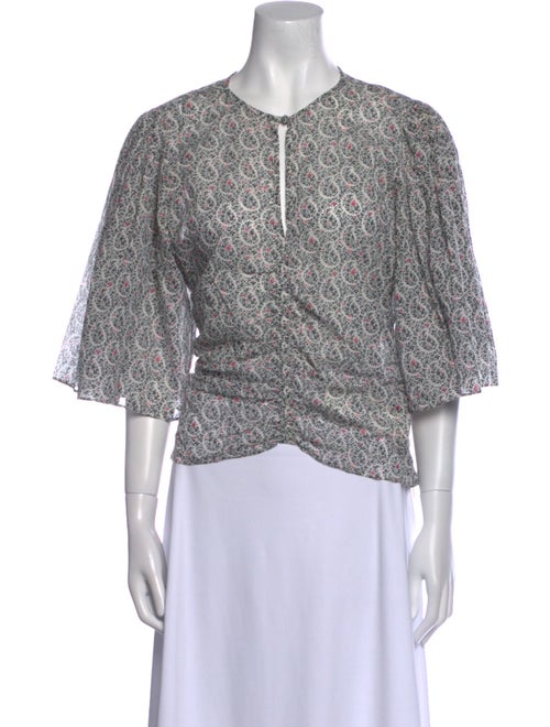 Étoile Isabel Marant Floral Print V-Neck Blouse