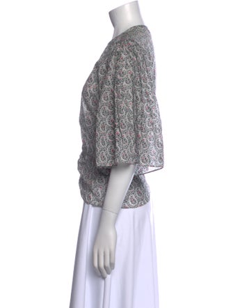 Étoile Isabel Marant Floral Print V-Neck Blouse