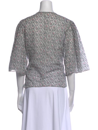Étoile Isabel Marant Floral Print V-Neck Blouse