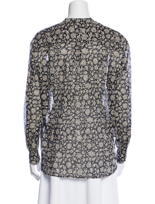 Étoile Isabel Marant Floral Print Mock Neck Button-Up Top
