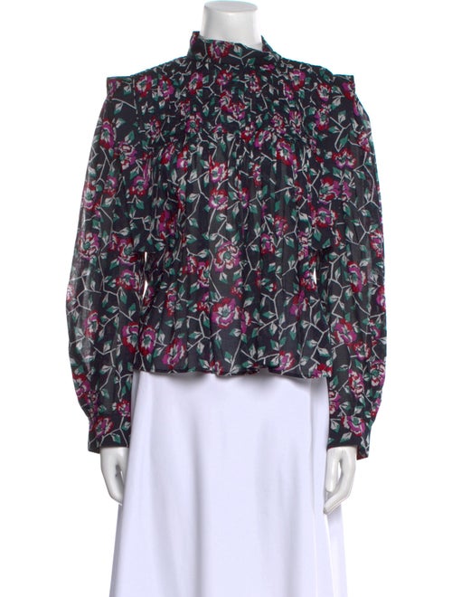 Étoile Isabel Marant Floral Print Mock Neck Blouse