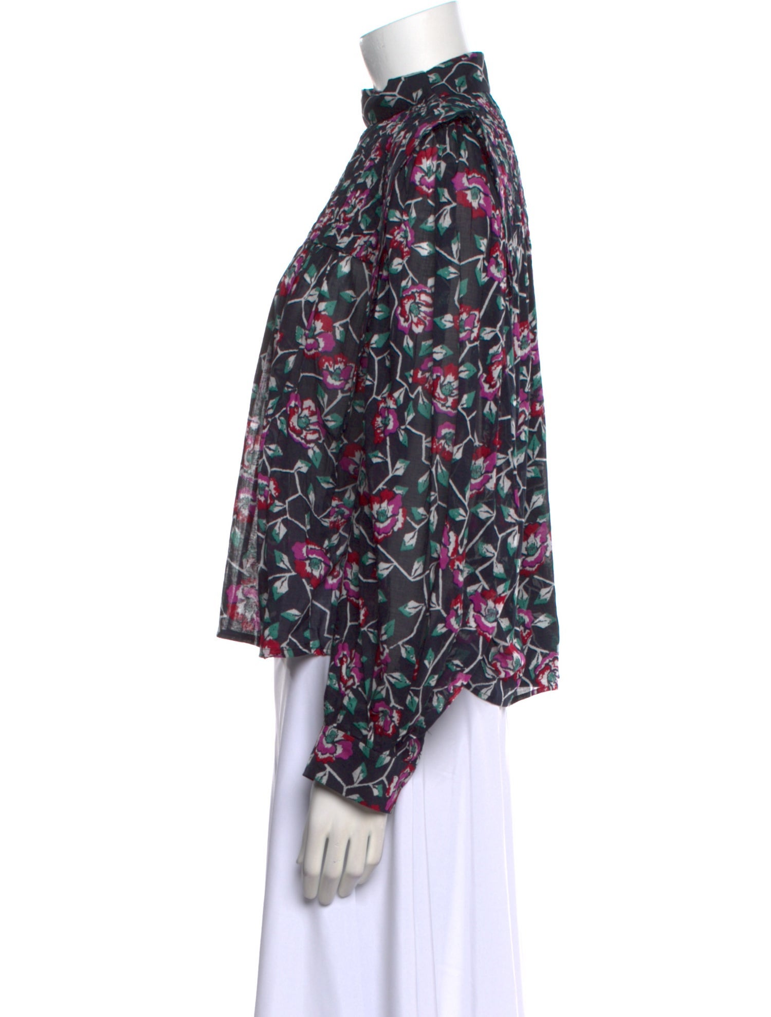 Étoile Isabel Marant Floral Print Mock Neck Blouse