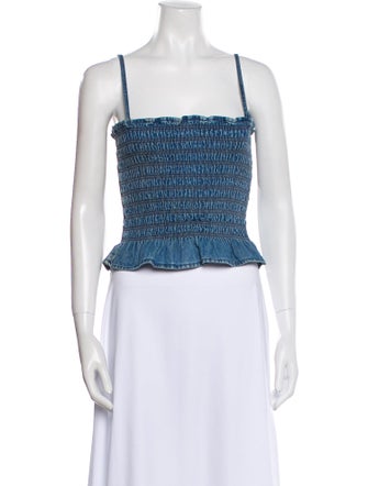 Étoile Isabel Marant Printed Square Neckline Crop Top