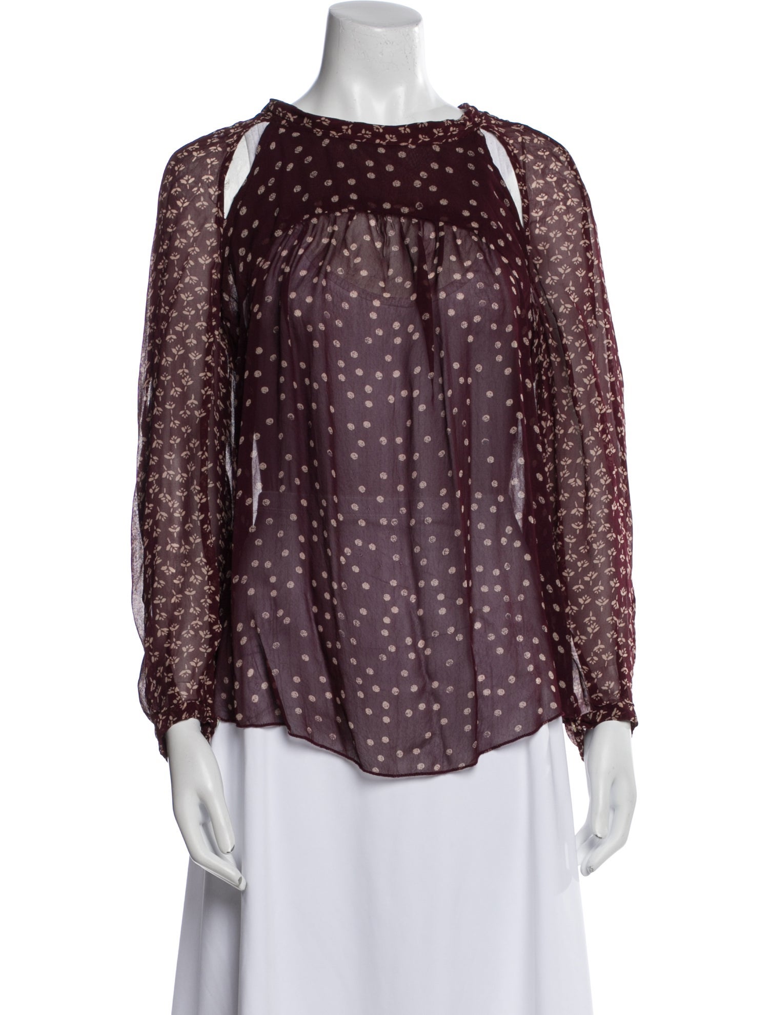 Étoile Isabel Marant Polka Dot Print Square Neckline Blouse