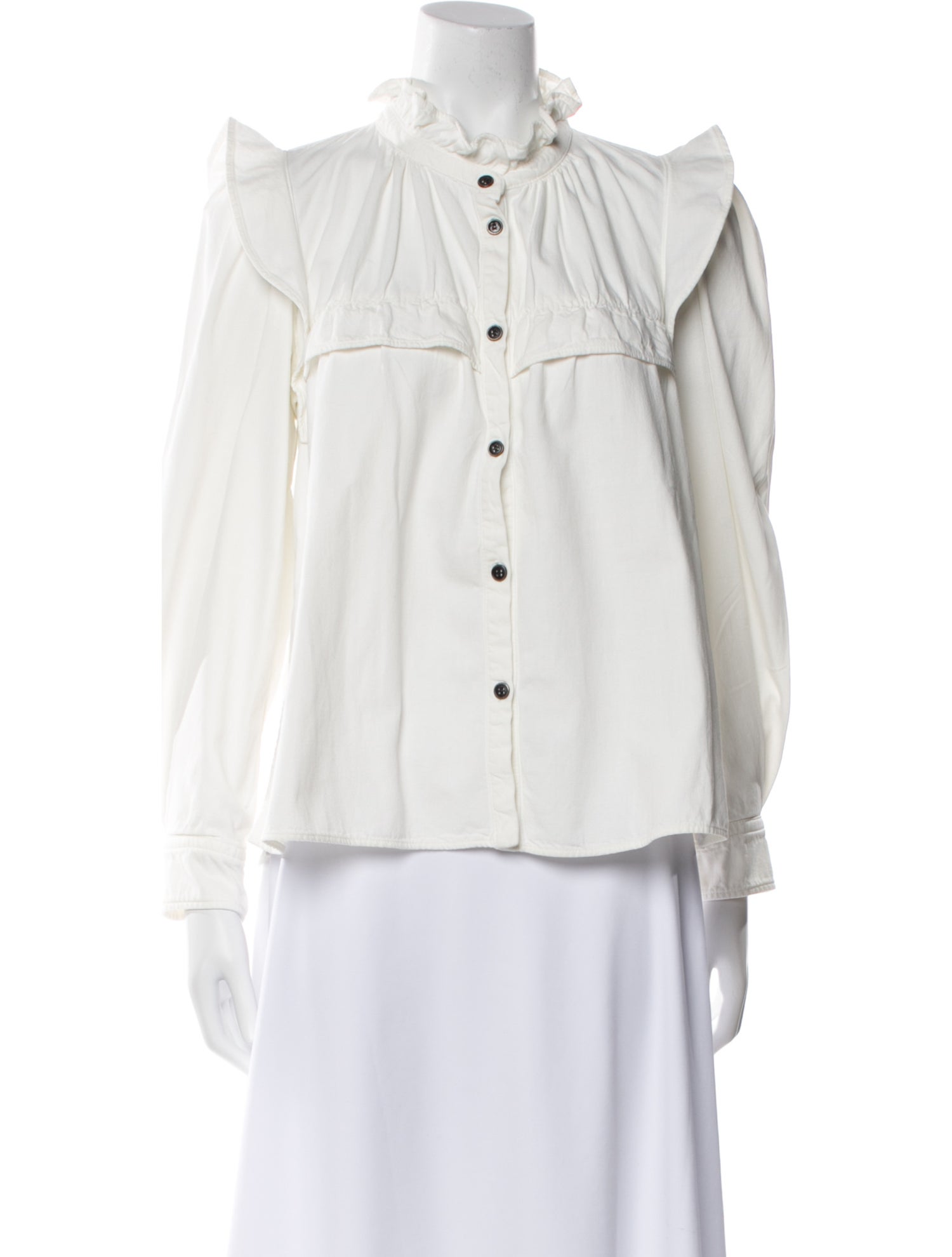 Étoile Isabel Marant Mock Neck Long Sleeve Button-Up Top w/ Tags