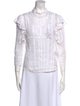 Étoile Isabel Marant Mock Neck Three-Quarter Sleeve Button-Up Top