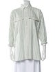 Étoile Isabel Marant Striped Three-Quarter Sleeve Button-Up Top