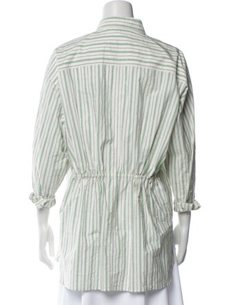 Étoile Isabel Marant Striped Three-Quarter Sleeve Button-Up Top