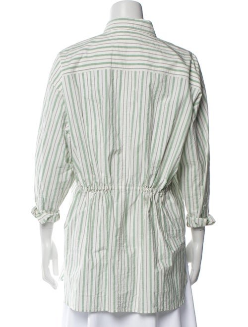 Étoile Isabel Marant Striped Three-Quarter Sleeve Button-Up Top