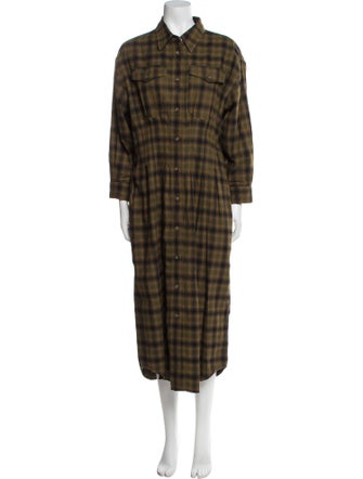 Étoile Isabel Marant Plaid Print Long Dress
