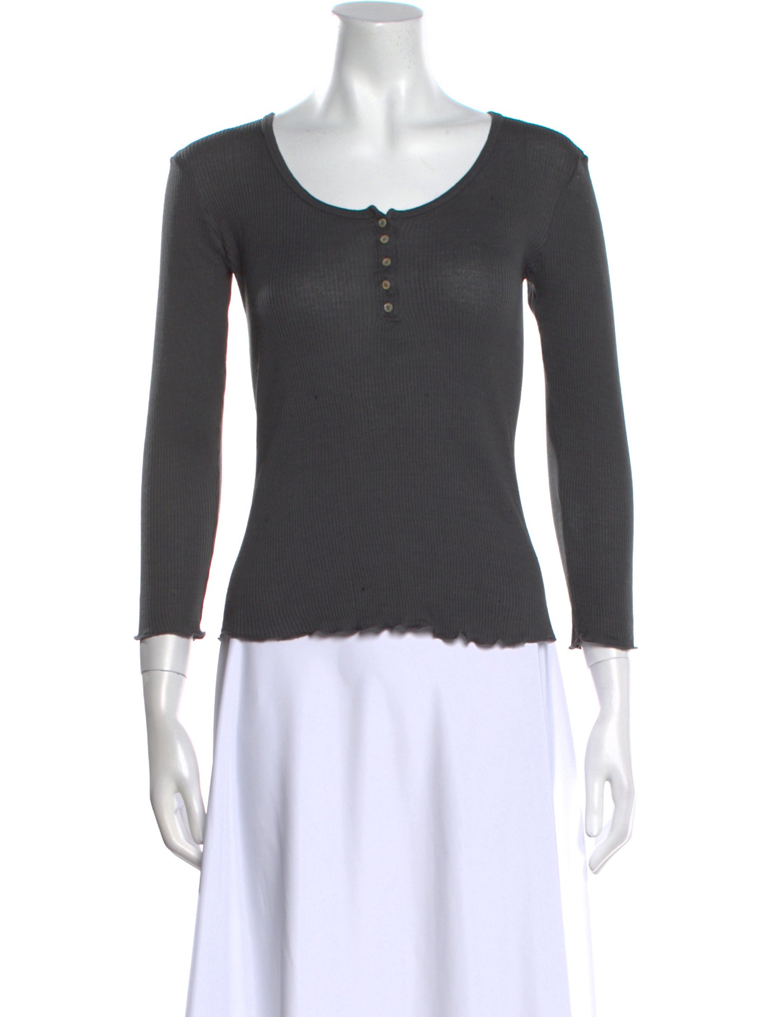 Étoile Isabel Marant Scoop Neck Three-Quarter Sleeve Top