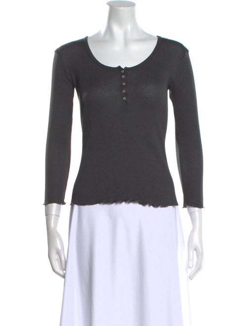 Étoile Isabel Marant Scoop Neck Three-Quarter Sleeve Top