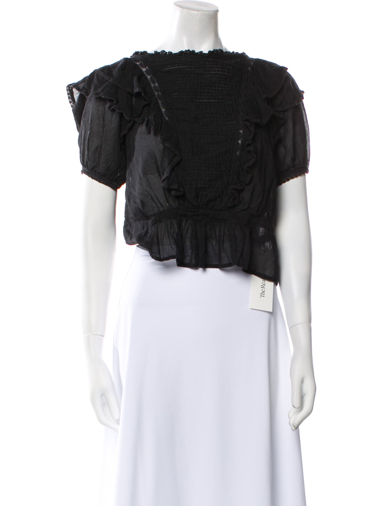 Étoile Isabel Marant Off-The-Shoulder Short Sleeve Crop Top