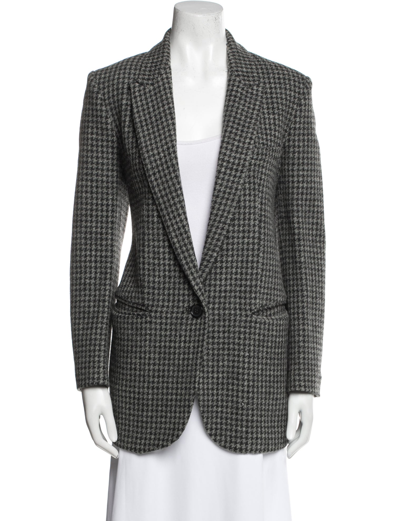 Étoile Isabel Marant Wool Houndstooth Print Blazer