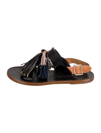 Étoile Isabel Marant Leather Colorblock Pattern Slingback Sandals