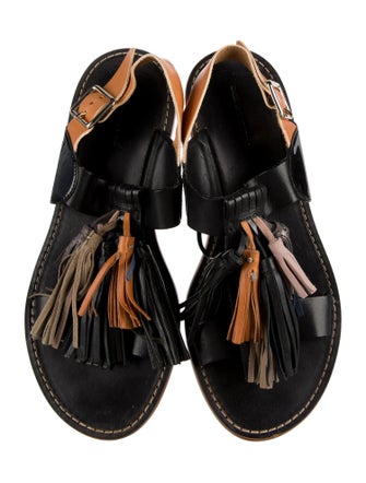 Étoile Isabel Marant Leather Colorblock Pattern Slingback Sandals