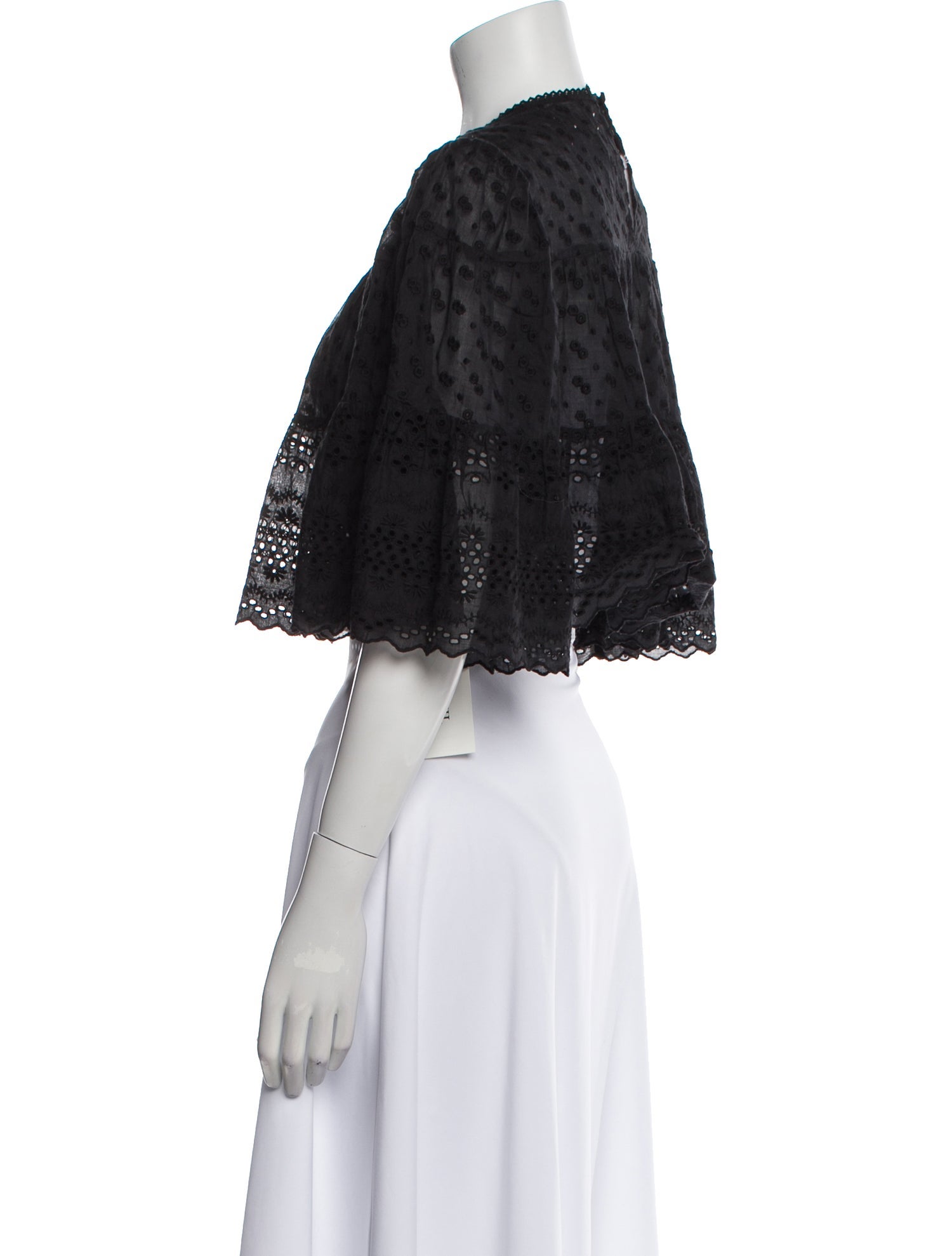 Étoile Isabel Marant Lace Pattern Crew Neck Crop Top