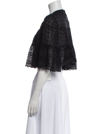 Étoile Isabel Marant Lace Pattern Crew Neck Crop Top