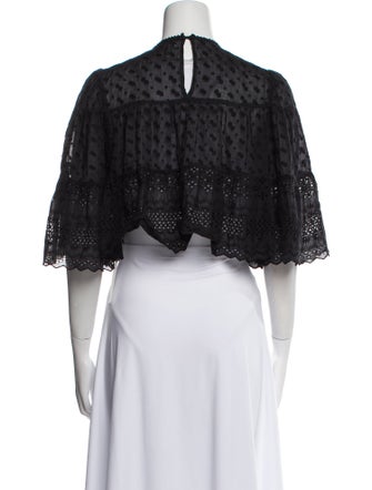 Étoile Isabel Marant Lace Pattern Crew Neck Crop Top