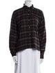 Étoile Isabel Marant Plaid Print Mock Neck Button-Up Top