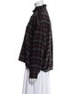 Étoile Isabel Marant Plaid Print Mock Neck Button-Up Top