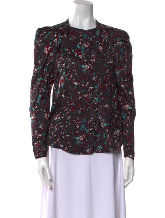 Étoile Isabel Marant Floral Print Crew Neck Blouse