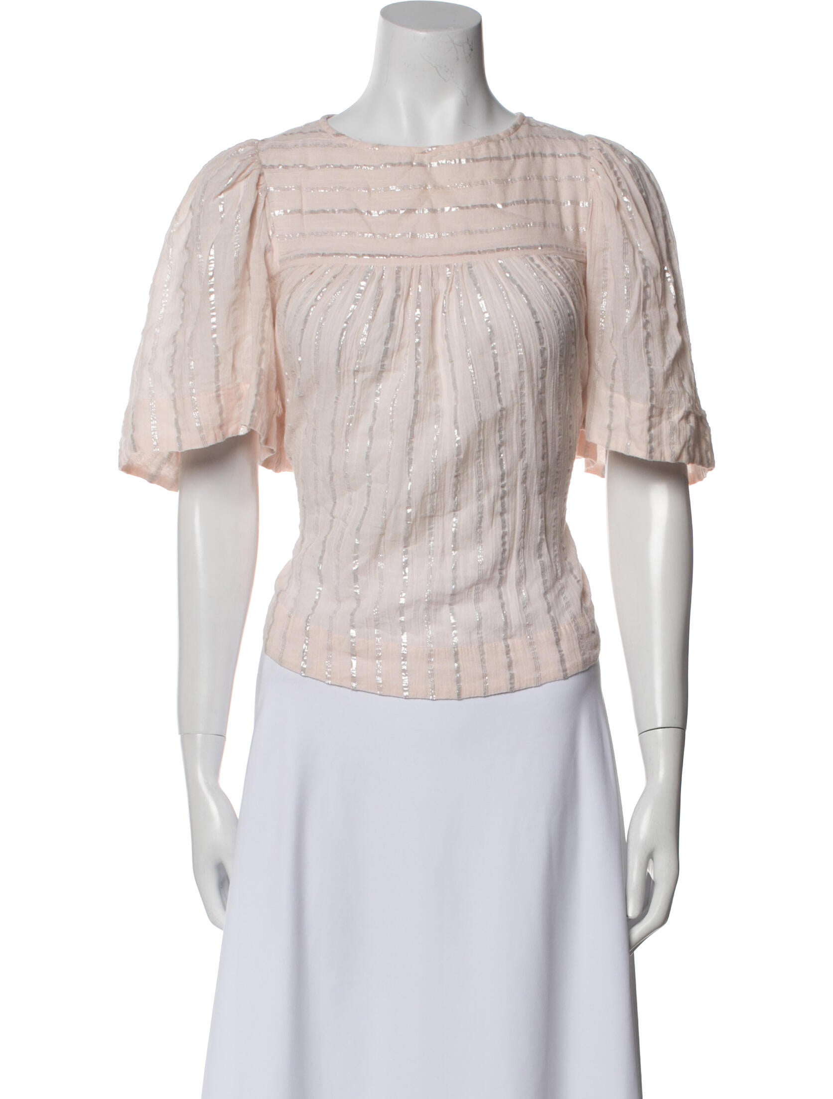 Étoile Isabel Marant Bateau Neckline Short Sleeve Crop Top