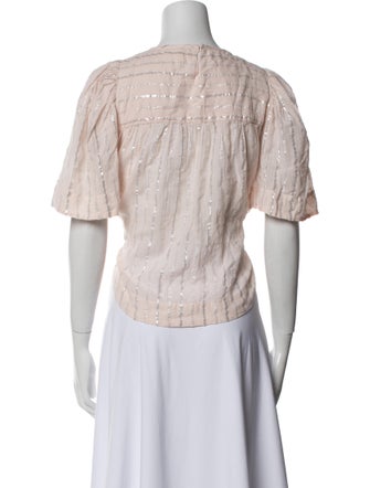 Étoile Isabel Marant Bateau Neckline Short Sleeve Crop Top