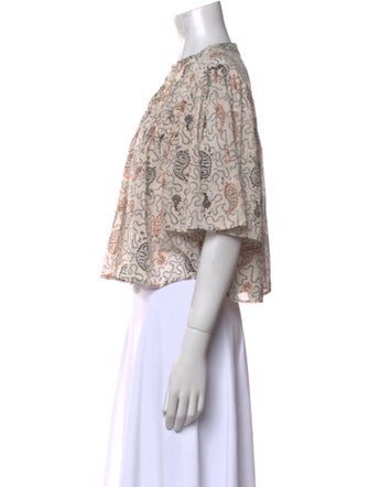 Étoile Isabel Marant Printed Crew Neck Crop Top