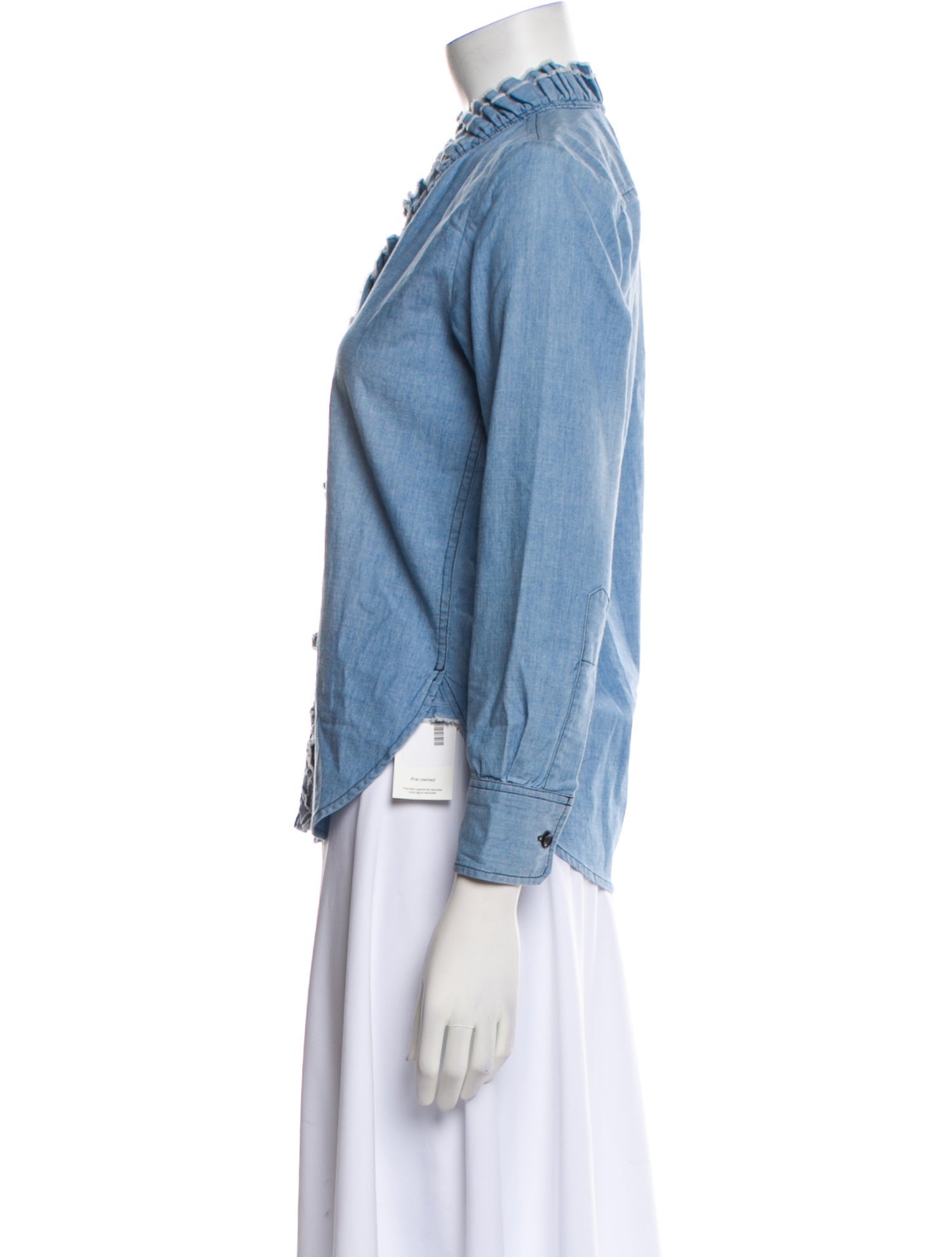 Étoile Isabel Marant V-Neck Long Sleeve Button-Up Top