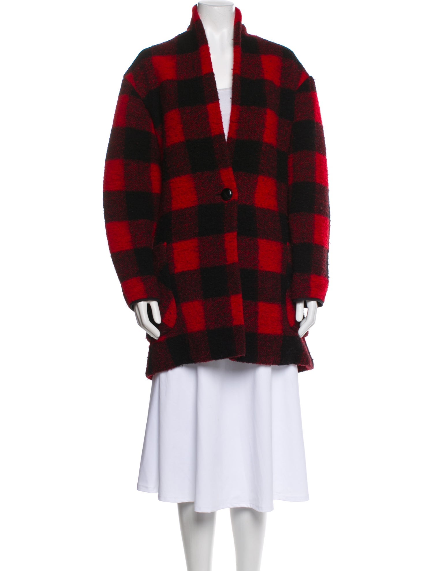 Étoile Isabel Marant Wool Plaid Print Peacoat