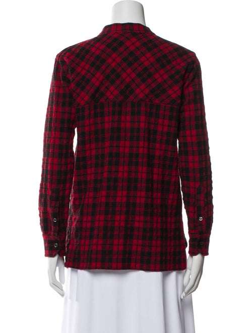 Étoile Isabel Marant Virgin Wool Plaid Print Button-Up Top
