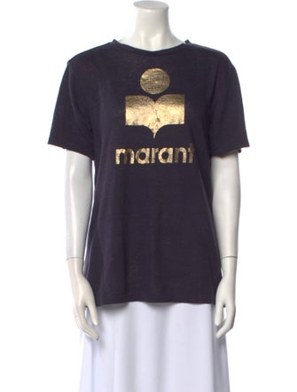 Isabel Marant Linen Graphic Print T-Shirt