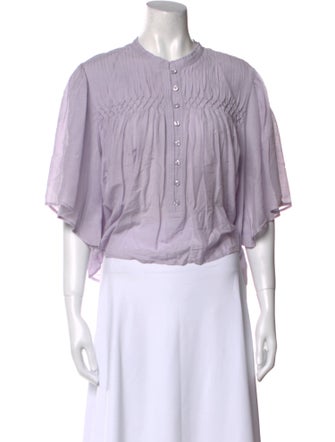 Étoile Isabel Marant Mock Neck Short Sleeve Crop Top