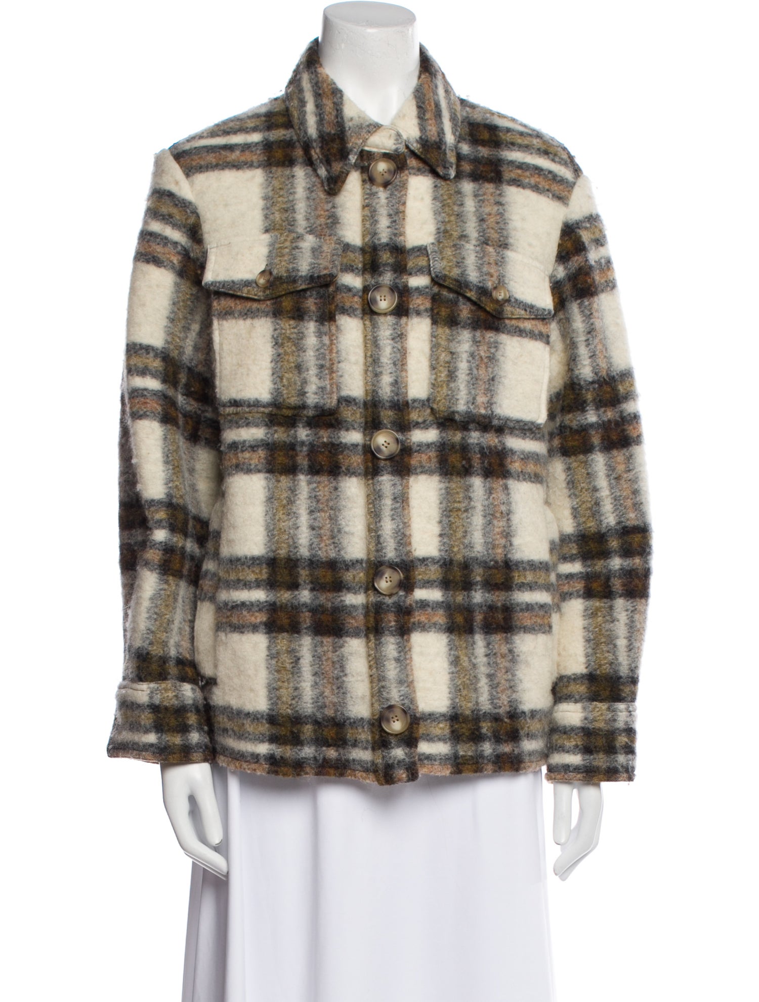 Étoile Isabel Marant Wool Plaid Print Jacket