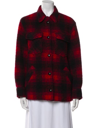 Étoile Isabel Marant Wool Plaid Print Utility Jacket