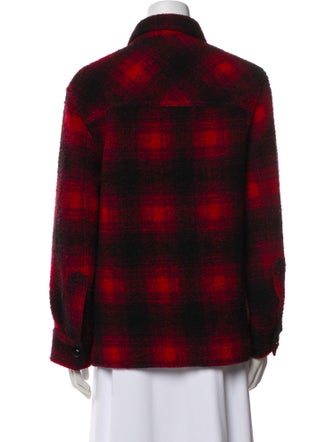 Étoile Isabel Marant Wool Plaid Print Utility Jacket