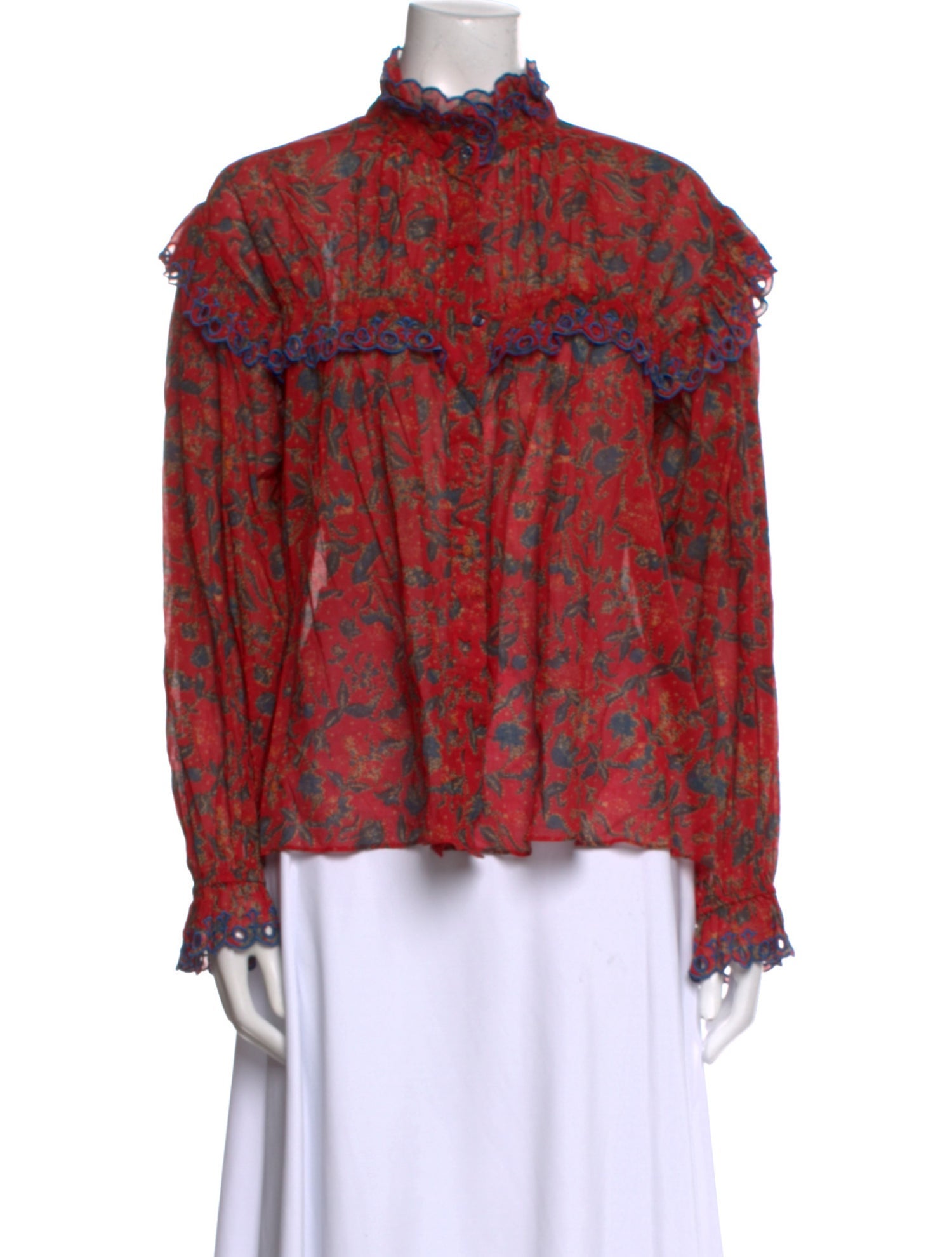 Étoile Isabel Marant Printed Mock Neck Blouse