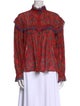 Étoile Isabel Marant Printed Mock Neck Blouse