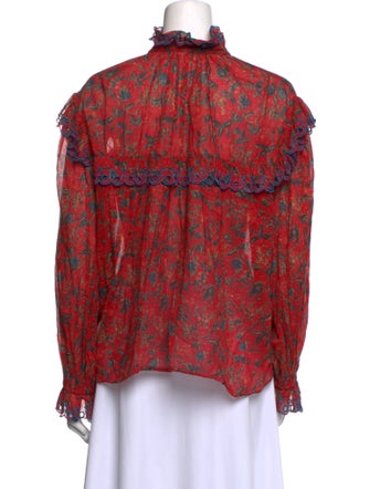 Étoile Isabel Marant Printed Mock Neck Blouse