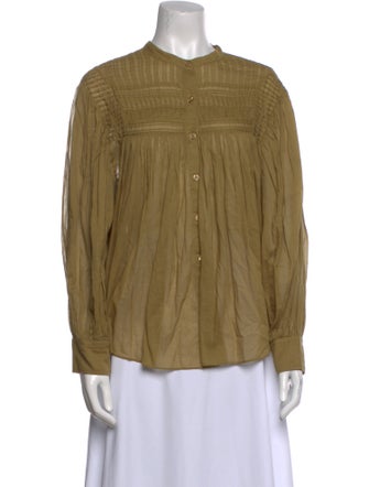 Étoile Isabel Marant Mock Neck Long Sleeve Button-Up Top